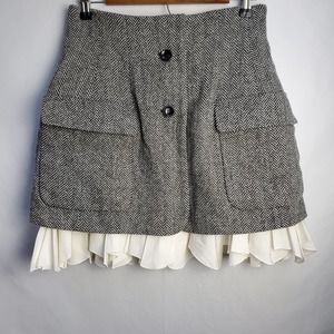 COPY - Monse Gray Wool Layered Mini Skirt Sz. 6